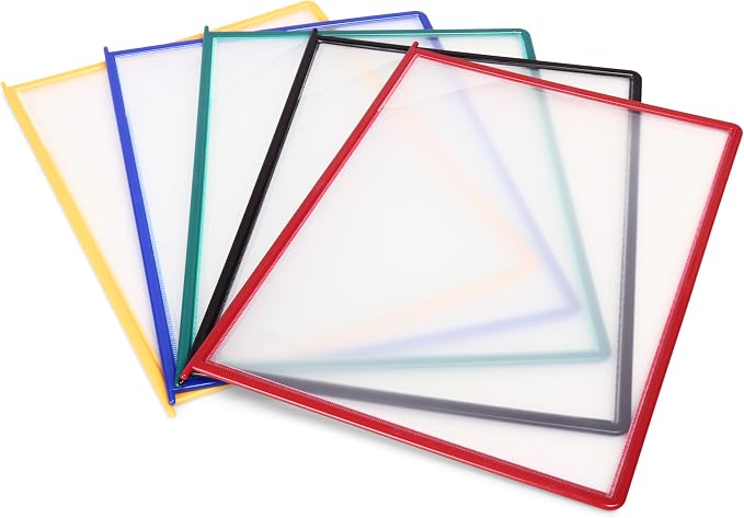 Tarifold Wall Mount Reference System for Letter Size Documents, 10 Double-Sided Pockets, 20 Sheet Capacity, Easy Load Design, Durable Polypropylene, Made in Denmark, Assorted Colors