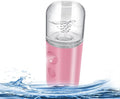 Nano Facial Mister, Nano Mister for Eyelash Extensions Face Daily Care Pink | Portable Mini Mister for Lash Extension, Electric Face Mister for Cool Down with 1oz Large Capacity Screwing Visual WaterTank