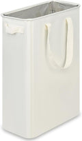 efluky Slim Laundry Basket, Narrow Laundry Hamper with Handles, Collapsible Dirty Clothes Hamper, Tall Laundry Bin for Laundry Room, Dorm and Bedroom, 12.7 Gallons(48L) Beige