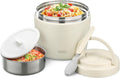 Itslife 32oz Insulated Soup Thermo, Vacuum Stainless Steel Food Jar for Hot & Cold Food, Leakproof Wide Mouth Lunch Container with Spoon, White