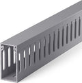 ZhiYo 2" H x 1" W Cable Management Raceway, 99in Under Desk Channel, Grey | Slotted Wire Duct, 6Pack, 16.5in Each, Heavy-Duty PVC Cable Management for Server Racks, Network Cables & Electrical Cabinets