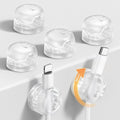 Lamicall 6Pack Clear Rotatable Cord Organizer - [1s Lock] Cable Clips Phone Charger Cord Holder, Desk Cable Management, Adhesive Wire Organizer for Nightstand, Office Accessories, Room Christmas Decor