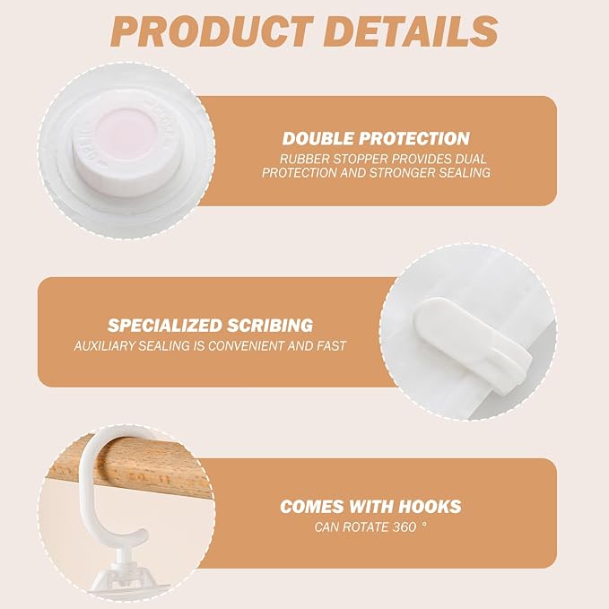 6PCS Hanging Vacuum Storage Bags for Clothes, With Hand Pump Reusable Compressed Seal Clear Space Saver Vacuum Storage Bags, For Clothes, Suits, Dress, Space Saver