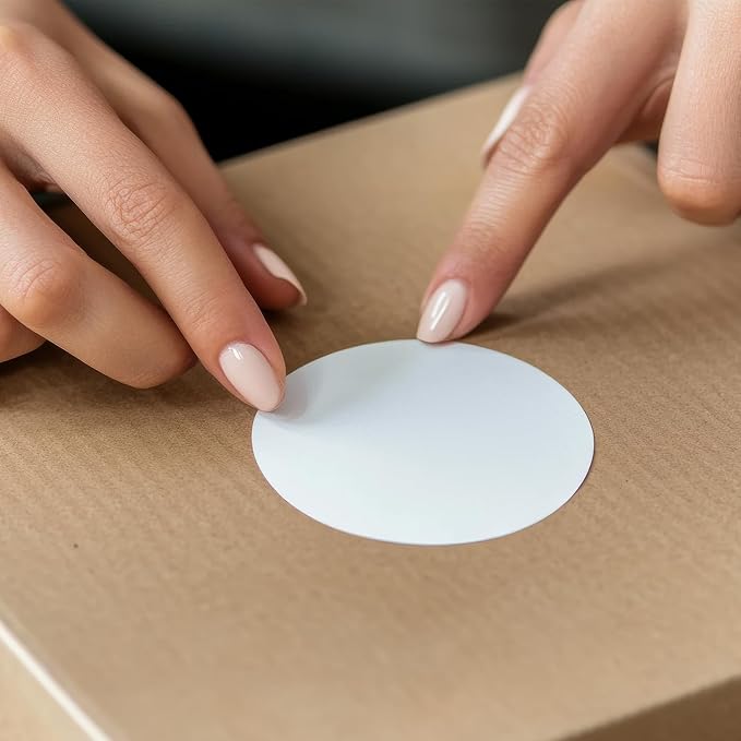 Hybsk White Permanent Color-Code Dot Stickers Round Semi Gloss Paper Stickers Adhesive Label (3 inch)