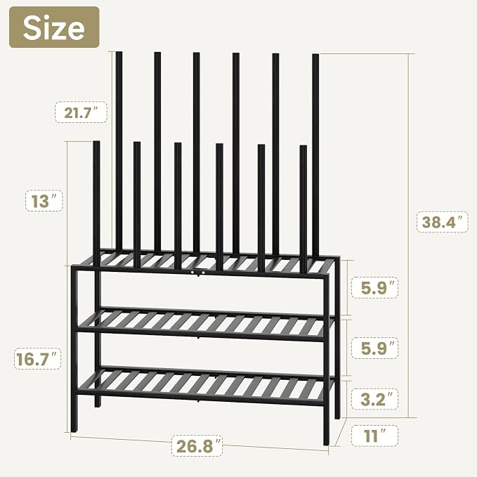 Detachable Boot Rack For Tall Boots Organizer,Outdoor Shoe Rack Storage | 3-Tier Multiuse Shoe Rack For Tall Boots,Closet Organizers And Entryway Storage,Suitable For All Seasons