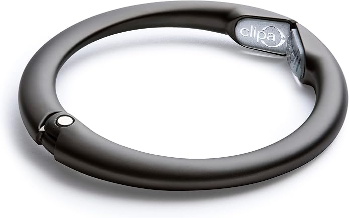 Clipa Bag Hanger Collection, The Ring that Opens into a Hook, Auto Closes | Holds 15 kg, Needs only 10mm to Hang a Hand Bag, Easy to Use with One Hand, The Instant Bag Hanger, 3 yr Warranty