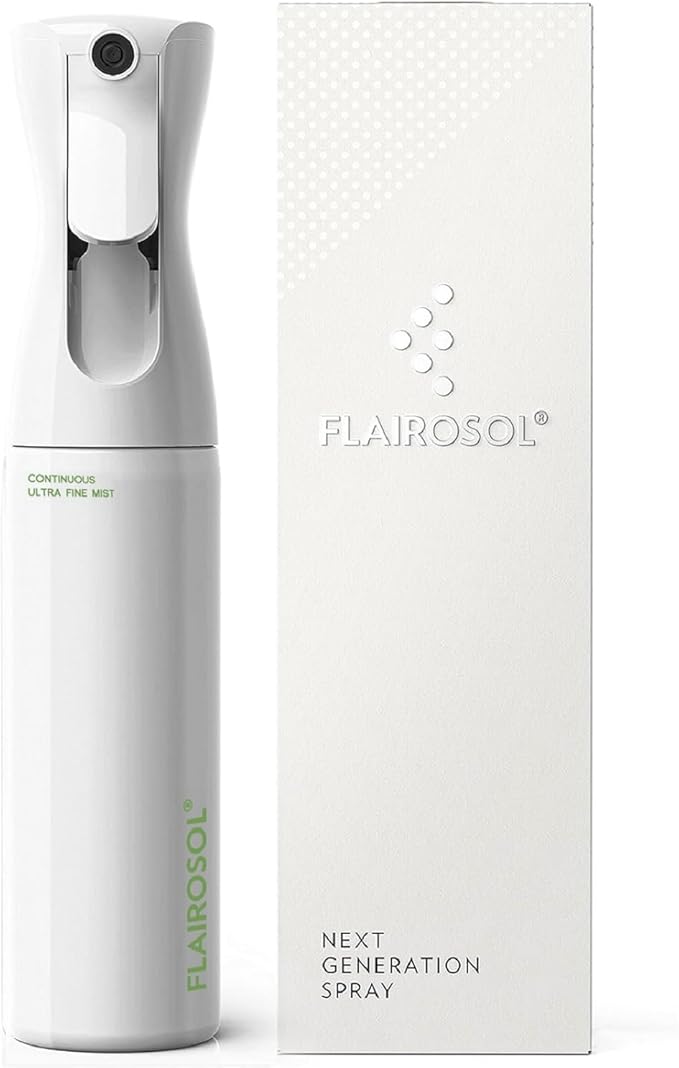 FLAIROSOL OLIVIA SIGNATURE Oil Sprayer, 200ml Glass, Black | Portion control mist for air fryer, salad, BBQ, refillable & reusable, fine mist olive oil kitchen sprayer, anti-drip