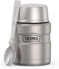 THERMOS Stainless King Vacuum-Insulated Food Jar with Spoon, 16 Ounce, Matte Steel