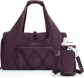 BAGSMART Gym Bag for Women, Lightweight Duffel with Shoe Compartment, Tote Bag with Wet Pocket for Yoga Travel, Grape