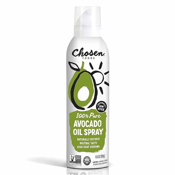 Chosen Foods Avocado Oil Spray, 13.5 Oz - All Purpose Cooking Spray made with 100% pure avocados - Non-GMO, Gluten-Free, Keto Friendly - (Pack Of 1)