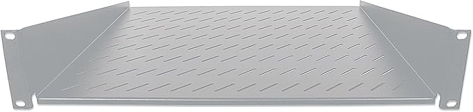Intellinet 19 Inch Cantilever Shelf, 2U, 2-Point Front Mount, 250 mm Depth, Grey