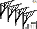 Rustic Tree Black Heavy Duty Shelf Brackets 10 inch by Balin Designs, Decorative L Brackets, Iron Metal Floating Shelf Bracket, Wall Mount Shelving Bracket, Included Hardware, Set of 4