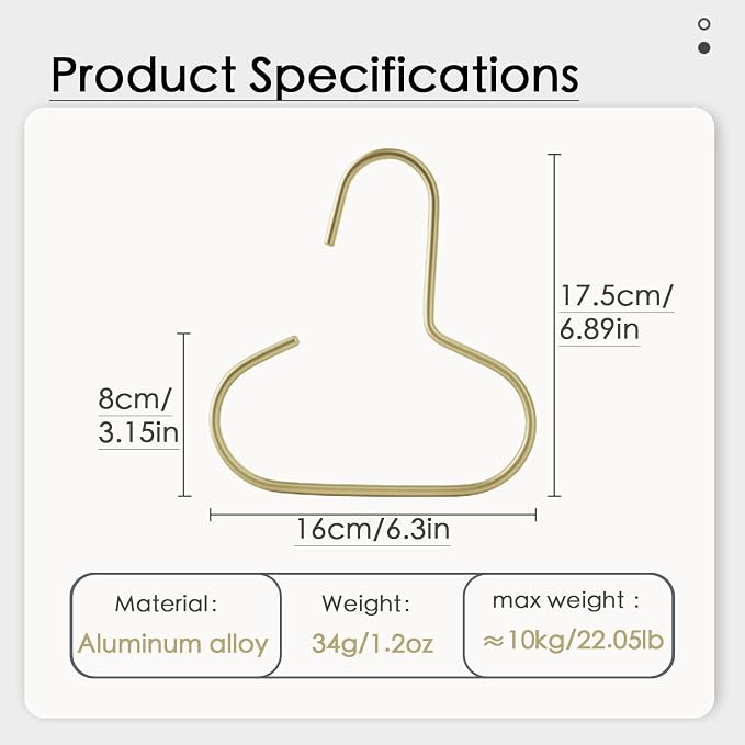 Hat & Purse Hanger with Laundry Bag (2 Hooks + 1 Bag) - Gold Metal S Hooks for Closet, Baseball Caps, Scarves, Belts, Handbags - Space Saving Wardrobe Storage Set