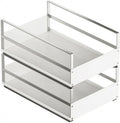 Pull out Cabinet Organizer No-Installation Cabinet Drawer Basket Heavy Duty, Small White Pull-out Basket
