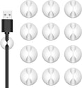 Flezoo Cord Holder Cable Clips, 12PCS White Adhesive Cord Organizer Charger Holder Wire Management Keeper for Nightstand, Desk, Office or Mouse