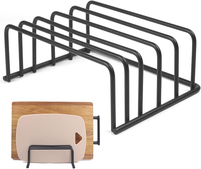 KitchenGenie 2Psc Cutting board organizers，(1.0 and 0.6 inch wide slots), cutting board holders, cutting board racks, cutting board storage, biscuit sheets, bakeware organizers for cabinets