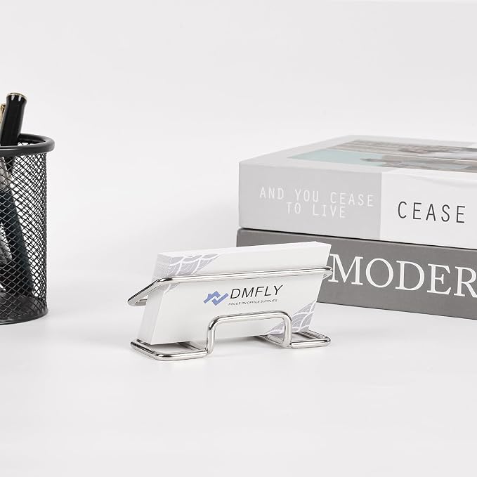 Metal Business Card Holder for Desk, Cute Card Display Stand, Compatible with Various Countertops, Silver