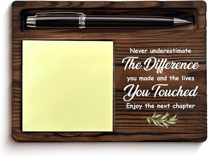 Coworker Gifts for Women Men Retirement New Job Going Away Leaving Gifts for Coworker Boss Leader Friends, Never Underestimate the Difference You Made Sticky Note Holder