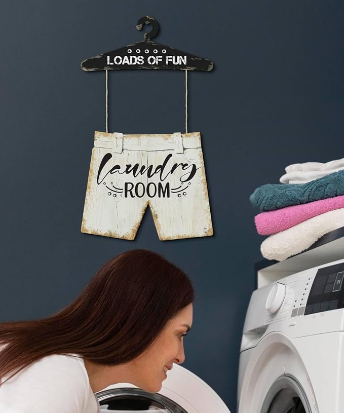 Putuo Decor Laundry Room Wall Decor Hanging Sign Set Farmhouse Style Home Utility Space Decoration For Laundry Area Mudroom Apartment