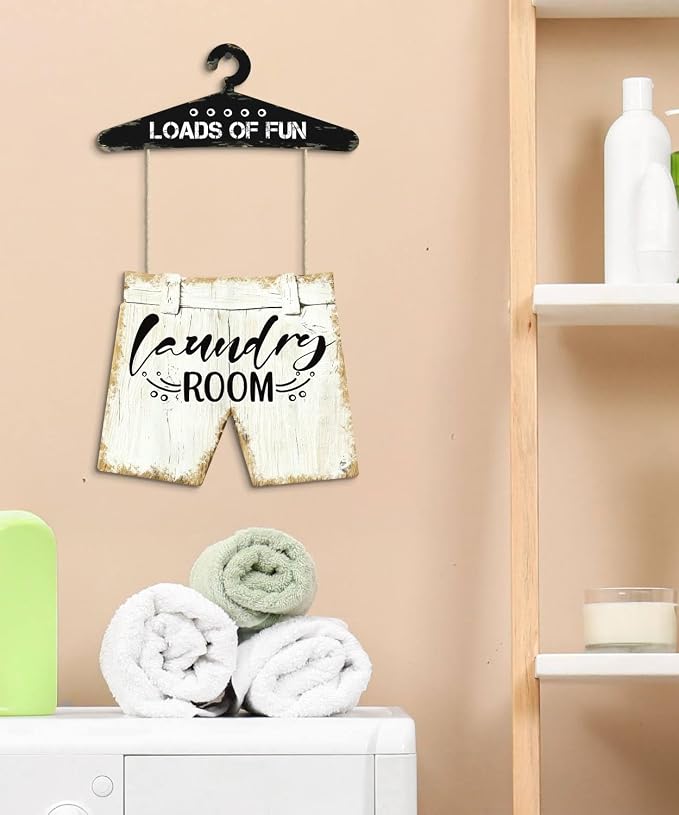 Putuo Decor Laundry Room Wall Decor Hanging Sign Set Farmhouse Style Home Utility Space Decoration For Laundry Area Mudroom Apartment