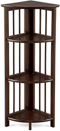 Casual Home Mission 4-Shelf Corner Folding Bookcase, Truffle Brown