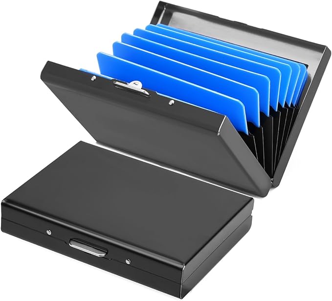 Credit Card Holder Wallet Stainless Steel Card Case RFID Blocking Business Card Holder Protector for Women Men