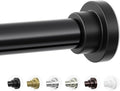 Mcrbeay Shower Curtain Rod, 1" Diameter Heavy Duty Tension Shower Rod, Non Slip Adjustable 28-46 inch No Drilling Shower Curtain Rods Spring Tension For Bathroom, Shower Stall, No Rust, Black