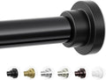 Mcrbeay Shower Curtain Rod, 1" Diameter Heavy Duty Tension Shower Rod, Non Slip Adjustable 28-102 inch No Drilling Shower Curtain Rods Spring Tension For Bathroom, Shower Stall, No Rust, Black
