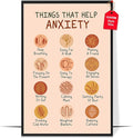LOLUIS Mental Health Poster, Boho Therapy Tools Educational Supplies Art Print Classroom School Office Decor (Help Anxiety, Custom Frame Type)