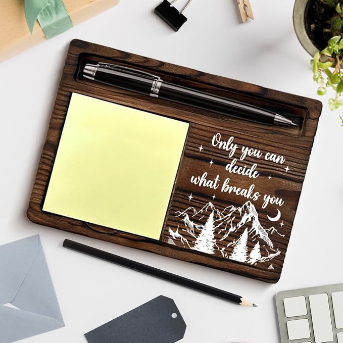 Bookish Decor Acotar Gifts for Women Men, Motivational Gifts for Book Lovers Bookworms Reader Nerds, Only You Can Decide What Breaks You Post It Note Dispenser for Reading Room Library Desk Decor