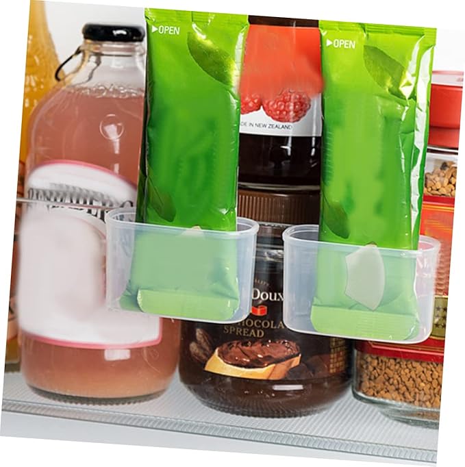 Garneck 4pcs Fridge Side Door Organizer for Sauce Bags Hanging Storage Box Fridge Accessories Material Easy Install Seasoning Packet Holder