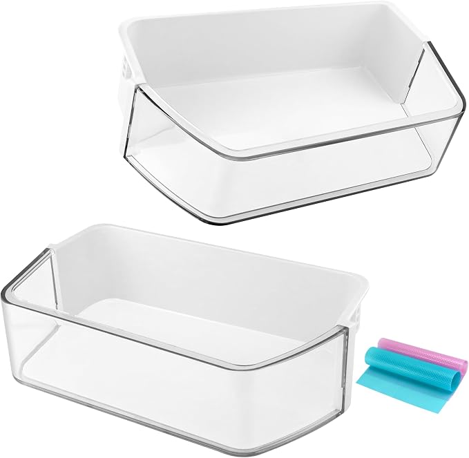 DA97-12650A(RIGHT) & DA97-12657A(LEFT) Refrigerator Door Shelf Replacement 2 PCS Set Fit for Sam-sung RF260, RF261, RF26H Fridge Freezer Door Basket Bin by Fetechmate - 1 Year Warranty