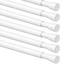 MEXAU 6 Pack White Spring Tension Curtain Rod for Window 23 to 37 Inch Thin Spring Tension Rods Small tension Rod Adjustable Expandable Spring Curtain Rods No Drill for Closet Cupboard Door Doorway