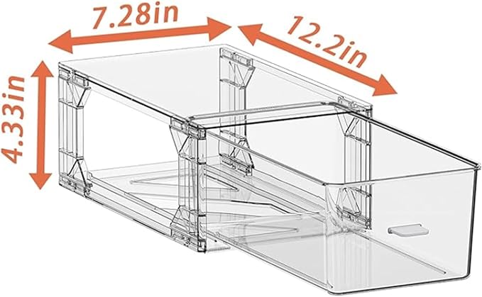 clear Drawer-Type Plastic Storage Box Bins Organizer，Family First Aid Kits Medicine cabinet Box Organizer,Closet ，Shelf，Ointments, Adhesive Bandages，Cosmetics,Office Items (clear, ZZ6L)