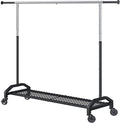 Wiracks Heavy Duty Clothes Rack for Hanging Clothes Extendable Rolling Clothing Rack for Hanging Clothes 350lbs Chrome 51 to 71" W x 16.53" D x 65" to 71" H 3" Industrial Wheels