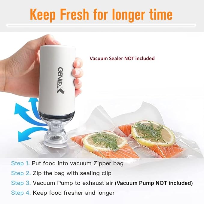 Vacuum Seal Bags for Food Storage | Keep food fresh up to 5x longer (21pcs - 3 sizes)