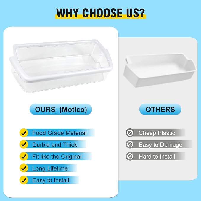 [2 PACK]W10321304 Refrigerator Door Shelf Replacement Compatible with Whirlpool Fridge Door Bin WRS325FDAM01, WRS325FDAM02, WRS325FDAM04, ED5FVGXWS07 - Replace WPW10321304,AP6019471, 2179574, 2179575