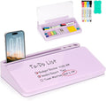Small Desktop Glass Whiteboard with Storage, Desk White Board Stand Purple | Computer Keyboard Stand, Office Desk Organizers and Accessories with Drawer, To Do Memo Notepad, Home School Supplies