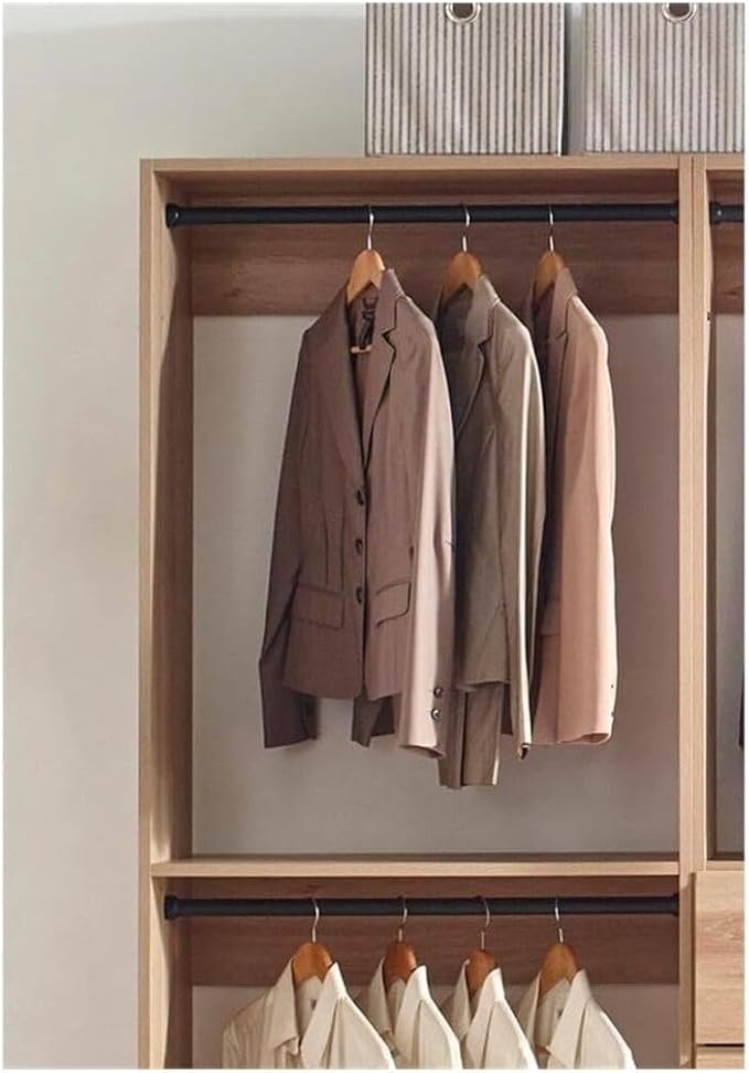 Maykoosh Closet System Organizer - Customizable Walk-in Wardrobe Storage Oak/Model ADE 3 Closet