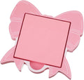 Pink Bow Sticky Note Holder Large Wood Notepad Dispenser 3 x 3 Sticky Notes Organizer Cute Self Stick Memo Pad Holder for Desk Office Back to School Gift, No Pads Included