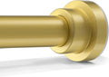 Warm Gold Shower Curtain Rod 31-49 Inch 7/8 Inch Diameter Adjustable Spring Tension No Drill Non-Slip Anti-Rust 1-Pack Bathroom Room Divider Window Doorway Closet
