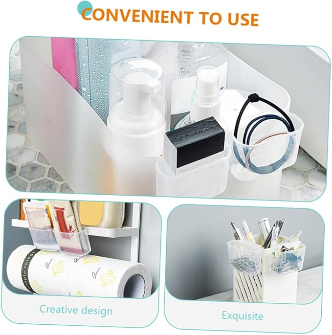 Garneck 4pcs Fridge Side Door Organizer for Sauce Bags Hanging Storage Box Fridge Accessories Material Easy Install Seasoning Packet Holder
