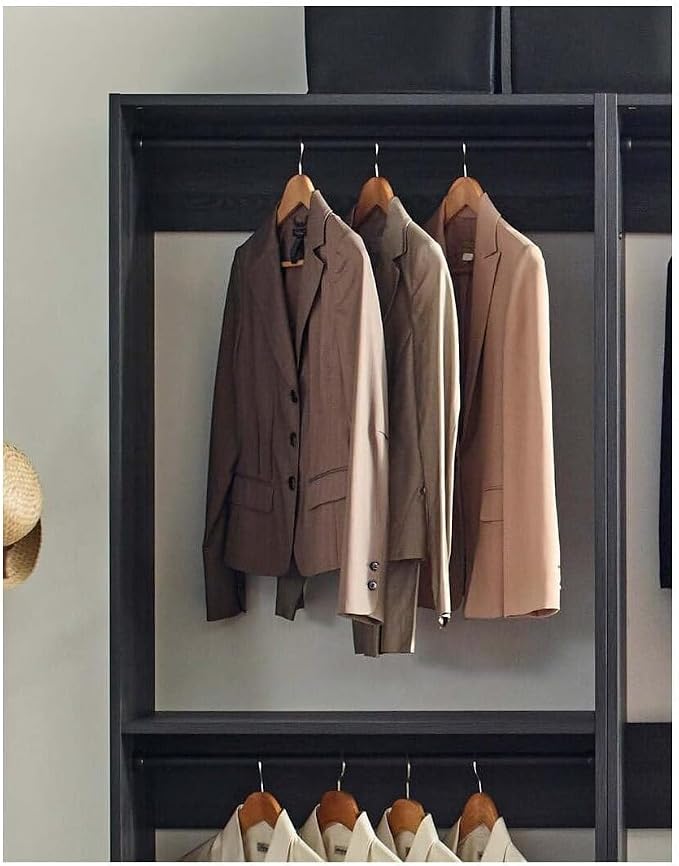 Maykoosh Closet System Organizer - Customizable Walk-in Wardrobe Storage Black/Model ABE 3 Closet