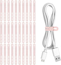 Donruby 30Pcs Silicone Cable Ties - Reusable & Washable with Adjustable Locking Buckles, High Elasticity Cable Management Straps for Home, Office, School, Travel Essential Cord Organizer (Pink)