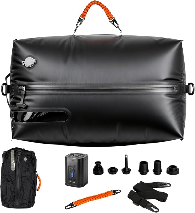 34L Vacuum Seal Bags for Clothing Travel - IP67waterproof & Reusable, Electric Pump Included, Travel Vacuum Bags with Pump,Compression Storage Bags for Luggage/Backpack Packing (1PC)
