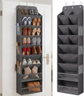 HOMELUX THEORY 8 Tier Hanging Shoe Organizer for Closet, Over the Door Shoe Organizer with Deep 120D Extra Thick Pockets, Shoe Rack for Closet & Entryway, with 6 Side Pockets for Boots (Dark Gray)