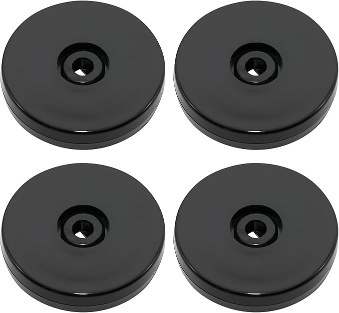 4 Pcs Black 2.5 inch Acrylic Lazy Susan Rotating Turntable Organizer Bearings - Round Swivel Plate for Spice Rack, Table, Cake, Kitchen Pantry