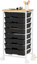 Homde Rolling Storage Drawer Cart: 8-Drawer Sort to Clear Desk & Dresser Clutter - Anti-Fall Smooth Glide Prevents Spill-Out During Daily Grab - Lockable Wheels Keep It Steady