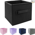 EBIGIC Black Storage Bins 9.0"x7.5"x7.5" Small Size Fabirc Foldable Closet Toy Organizer Collapsible Cloth