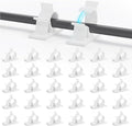 Viaky White Cord Clips Self Adhesive, 30Pack Cable Clamps Adjustable Wire Holder Electric Cord Organizer for Car Home Office Desk Wall Nightstand Computer